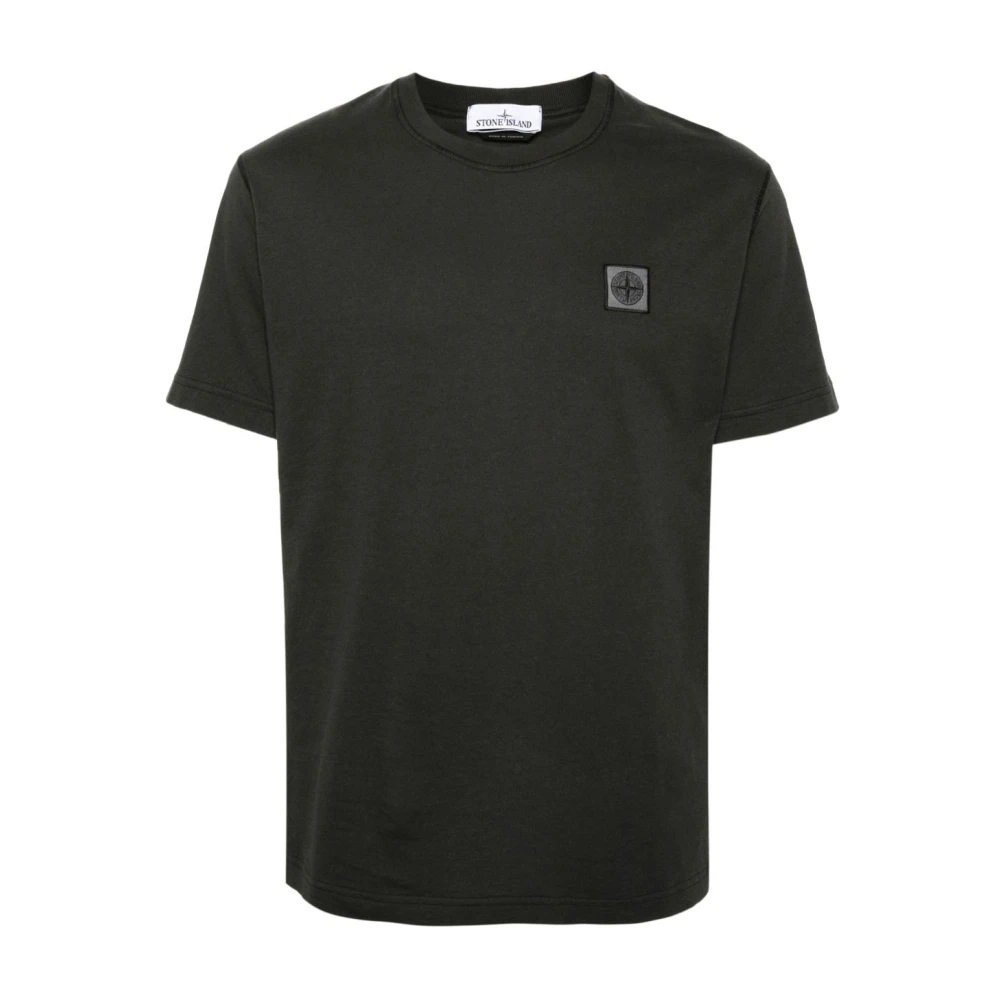 Stone Island Men's Brown T-Shirts, M, T-Shirt Girocollo Manica Corta Con Logo