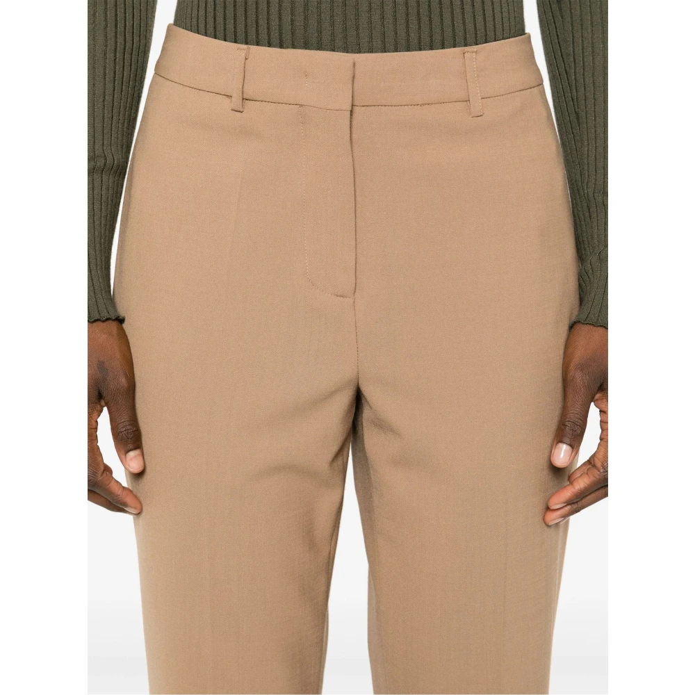 Semicouture Beige Wol Straight-Leg Broek Beige Dames