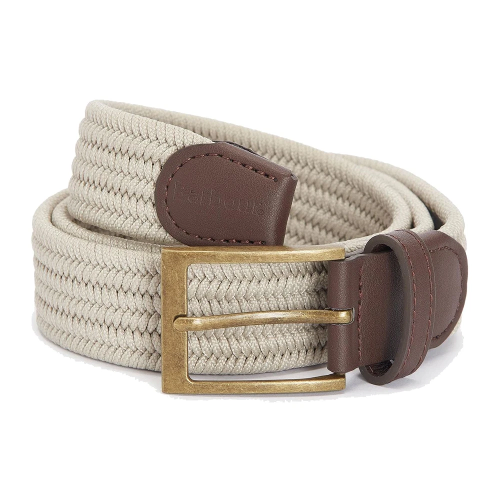 Barbour Beige Belts & Suspenders, Unisex, M, Stretch Nevis Belt With Faux Leather