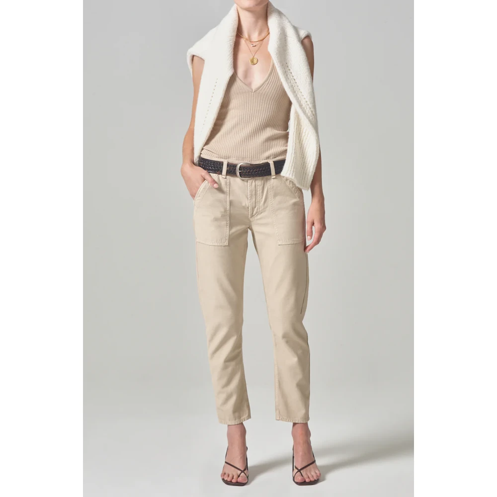 Citizens of Humanity Slim-fit Trousers Beige Dames