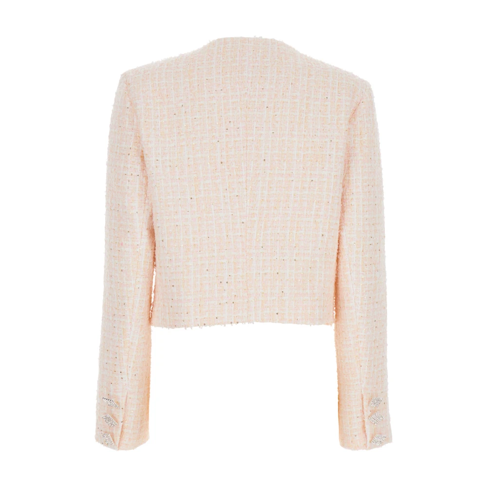 Rotate Birger Christensen Roze Sweater Jas Bouclé Cropped Pink Dames