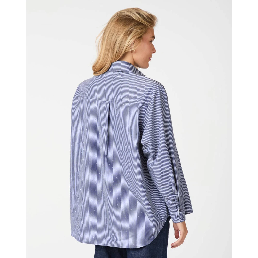 NEO NOIR Streep Steen Shirt Blue Dames
