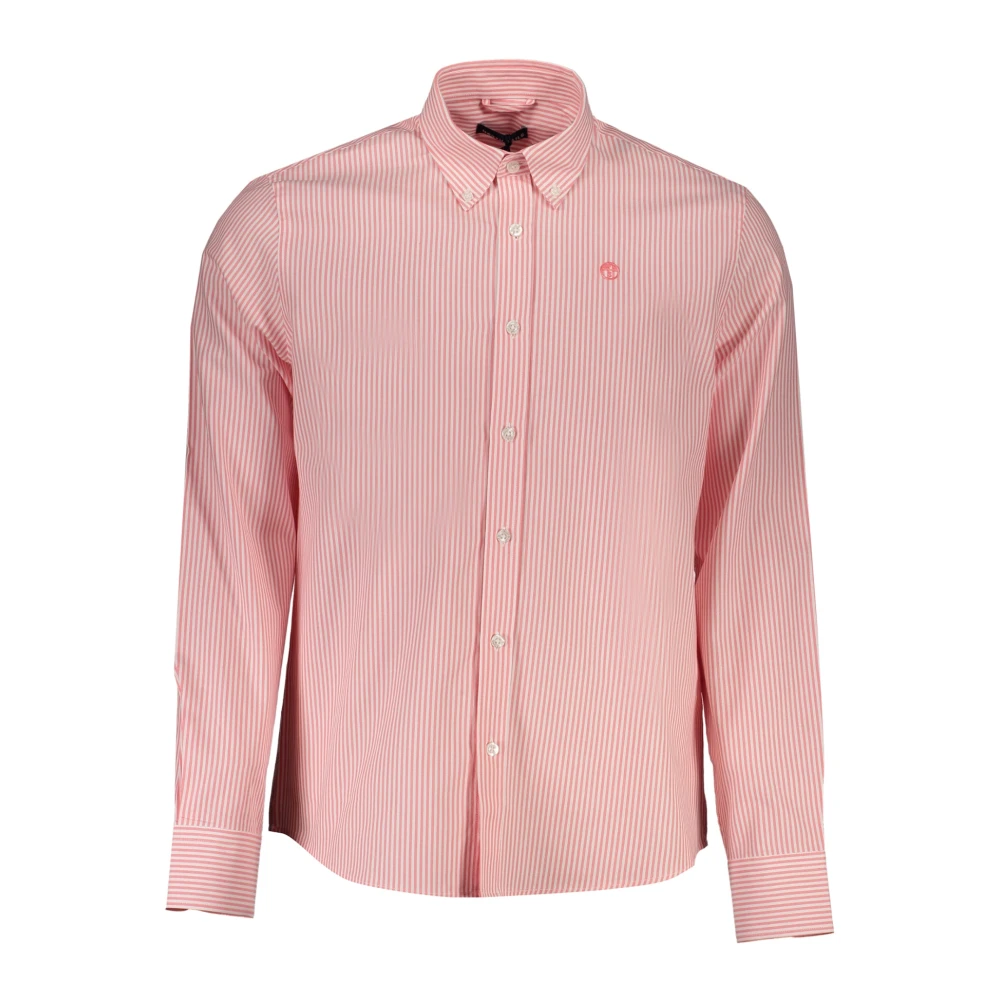North Sails Gestreept overhemd met button-down kraag Pink Heren