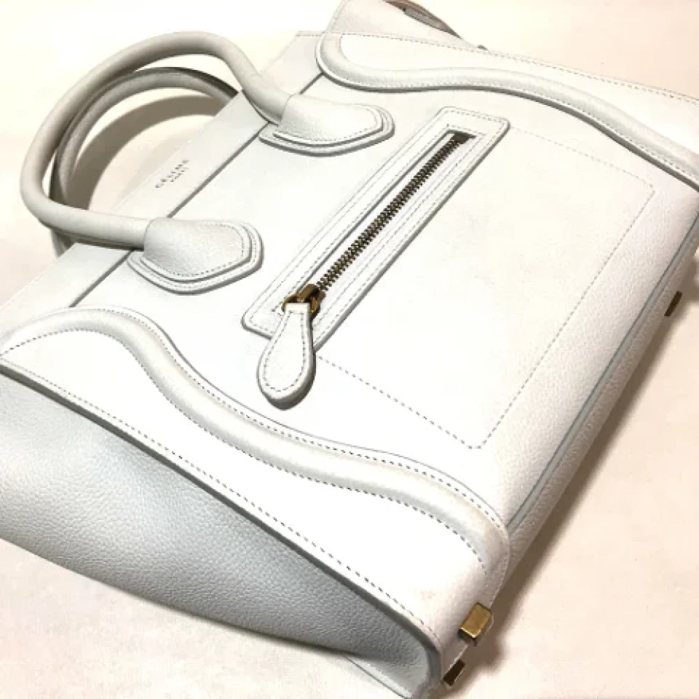 Celine Vintage Pre-owned Leather handbags White Dames