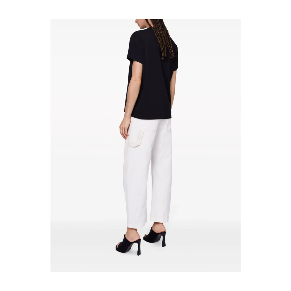 Stella Mccartney Iconische Liefde Logo Geborduurd T-Shirt Black Dames