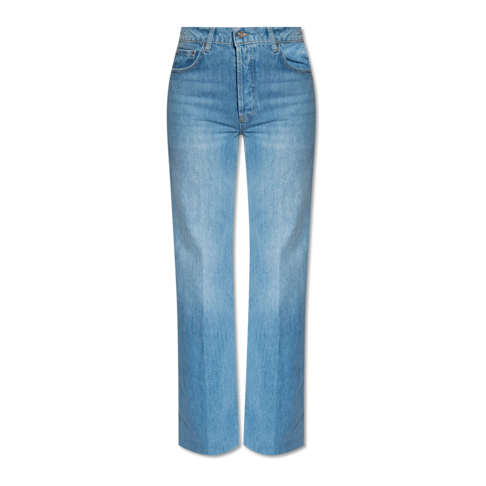 Anine Bing Women's Blue Straight Fit Jeans, W26, Hugh Wide Leg Jeans