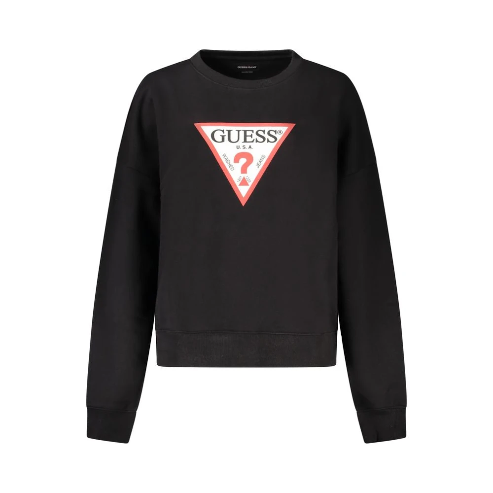 Guess Women's Black Cotton Jumper Oversized - Sweatshirts - Xs - Sweatshirts & Hoodies