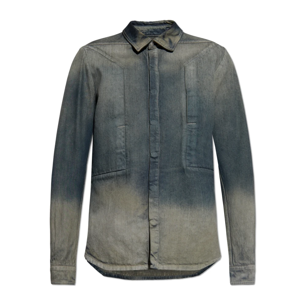 Rick Owens Gray Fogpocket Denim Shirt - Male - Denim Shirts - L - Shirts