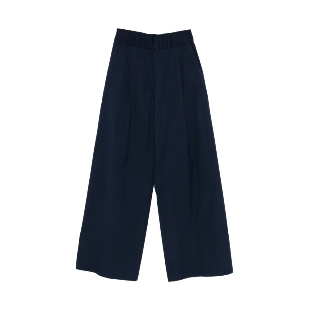Semicouture Blue Wide Trousers, Female, 2XL, Wide Trousers