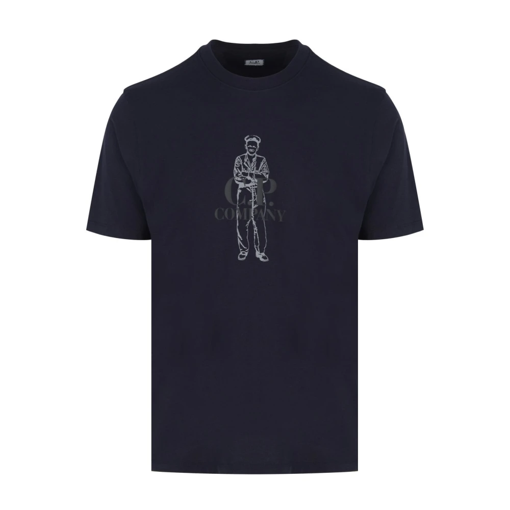 C.P. Company Britse Zeeman Grafische T-shirt Navy Blauw Blue Heren