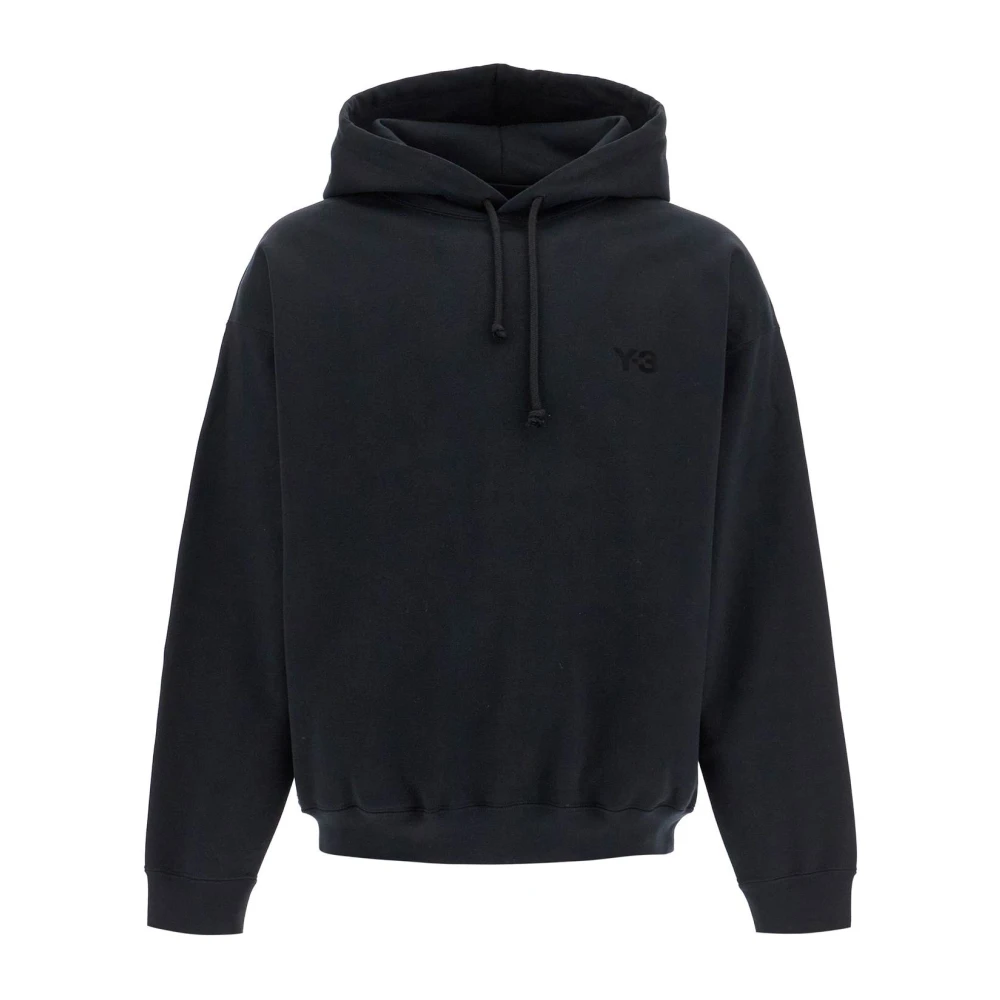 Y-3 Minimalistische Oversized Hoodie met Logo Print Black Heren