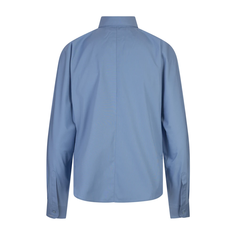 Marni Blauw Katoenen Poplin Overhemd Regular Fit Blue Dames