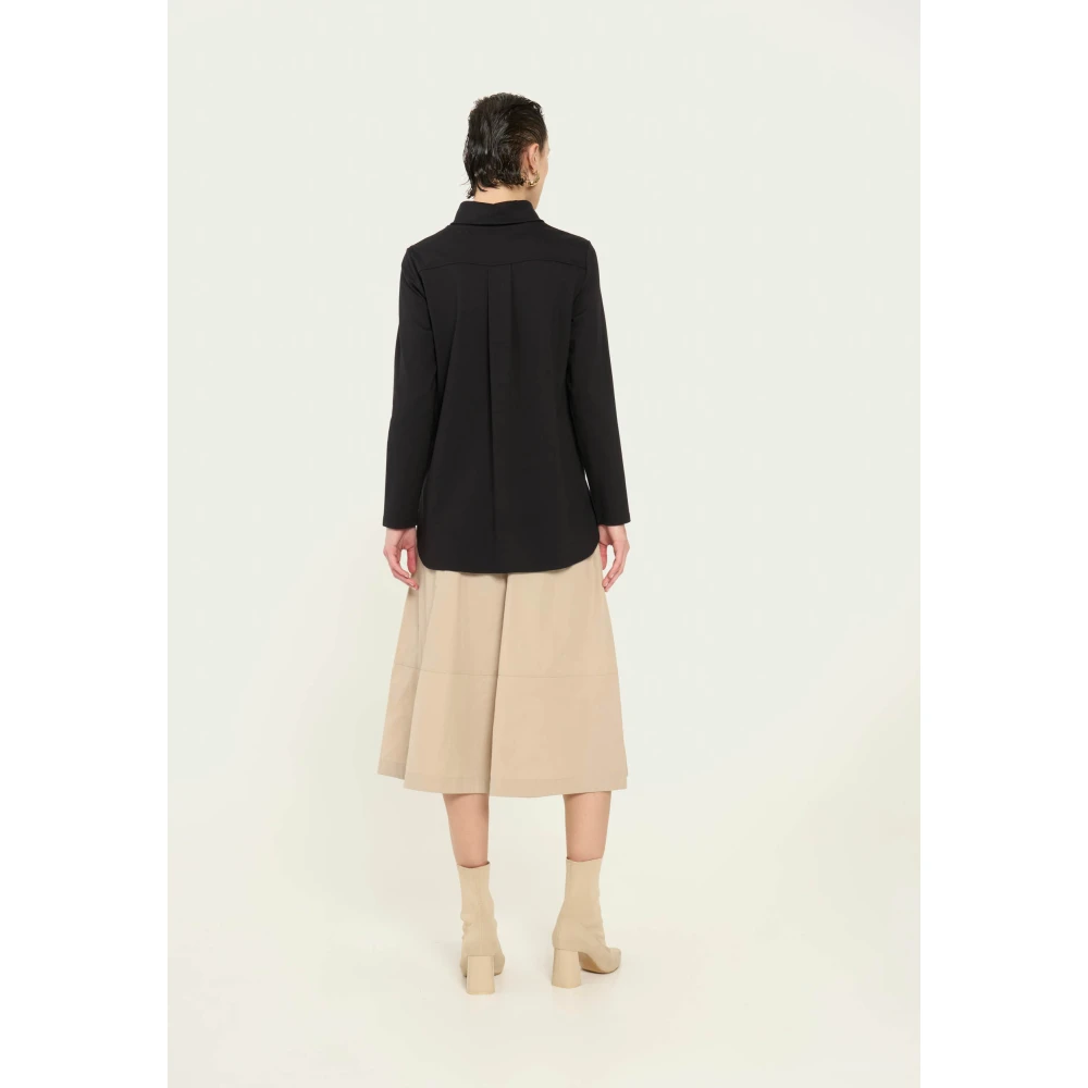 Vicario Cinque Milano Stitch T-shirt met Ring Halslijn Black Dames