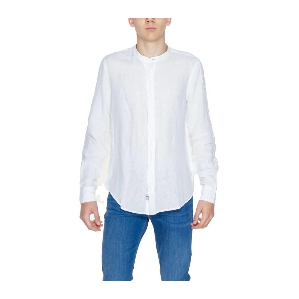 Blauer Men's White Linen Long-Sleeved Shirt - Casual Shirts - Xl- Shirts