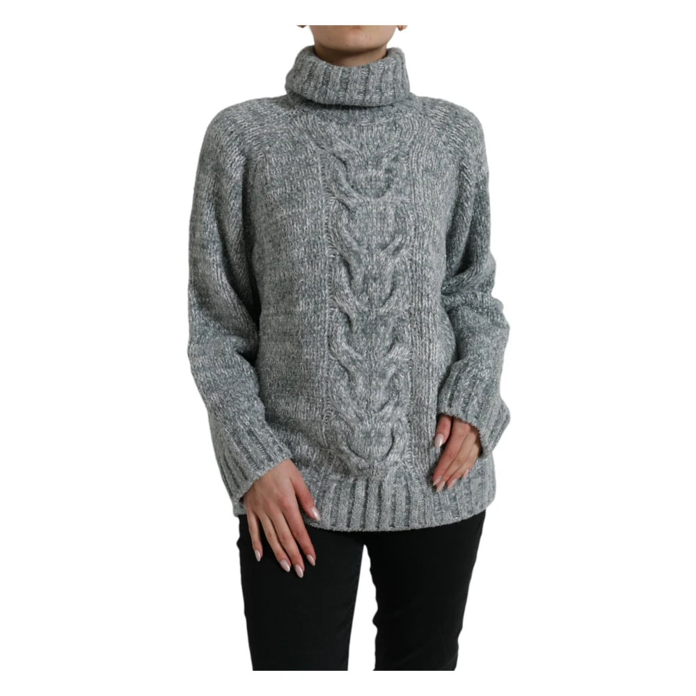 Dolce & Gabbana Women's Gray Luxury Cashmere Turtleneck Jumper - Turtlenecks - S - Knitwear