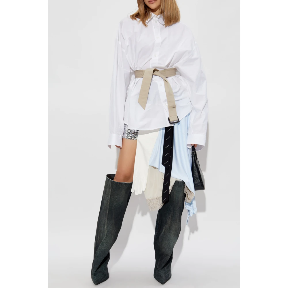Balenciaga Asymmetrische rok met logo Multicolor Dames