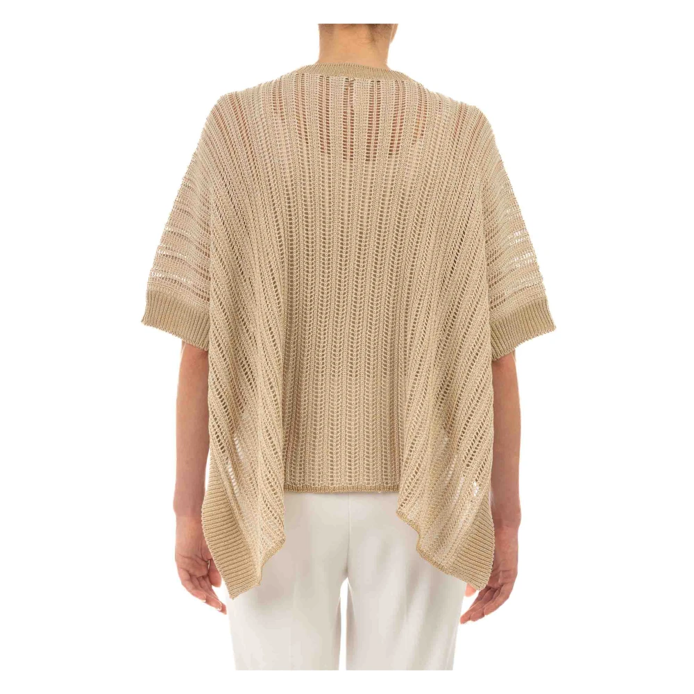 Le Tricot Perugia Beige Mantella Jas Beige Dames