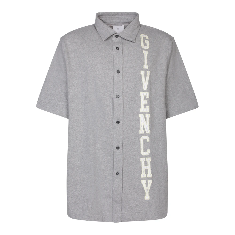Givenchy Men's Gray Short Sleeve Shirts, Xl, College Shirt In Fleece