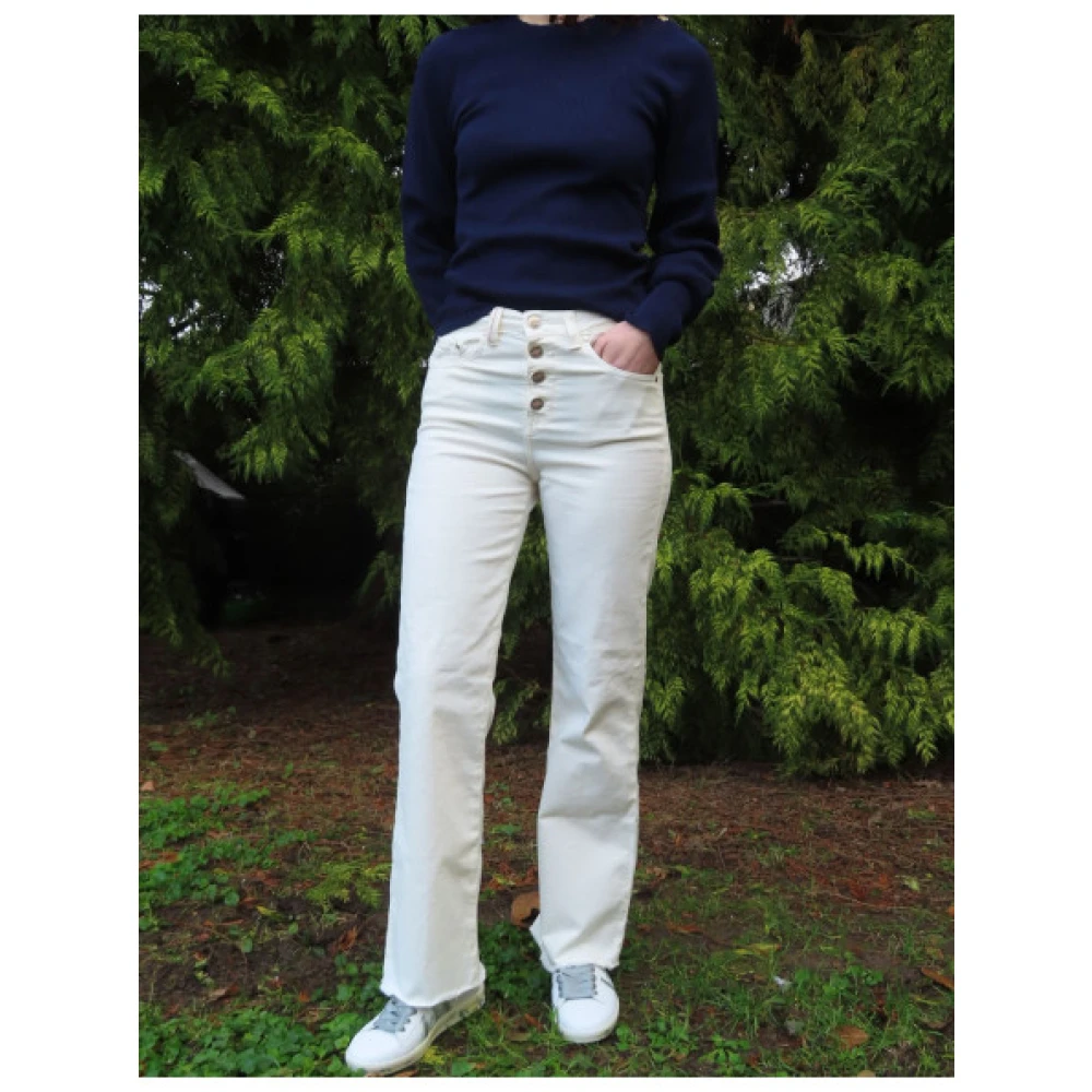 Islow Manon Wijde Broek met Knoopsluiting White Dames