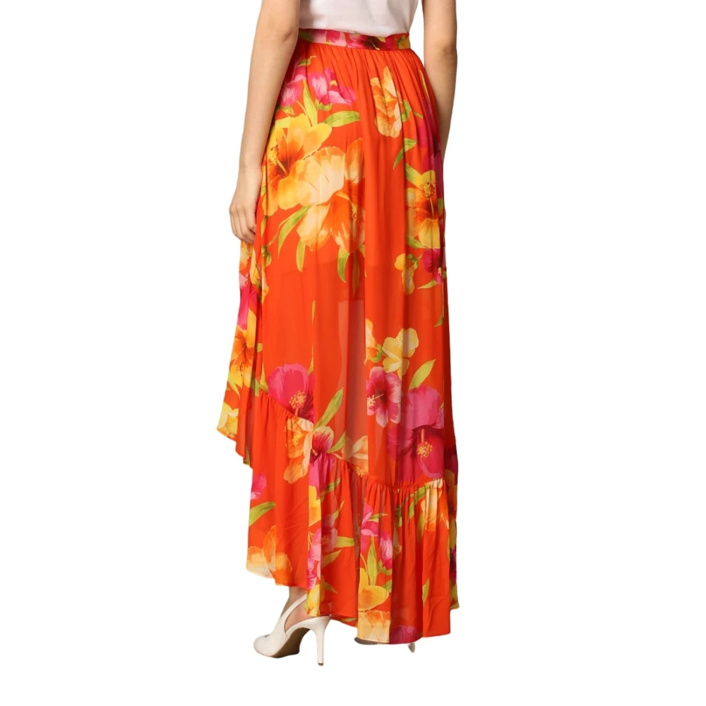 Twinset Korte Rok Casual Stijl Orange Dames