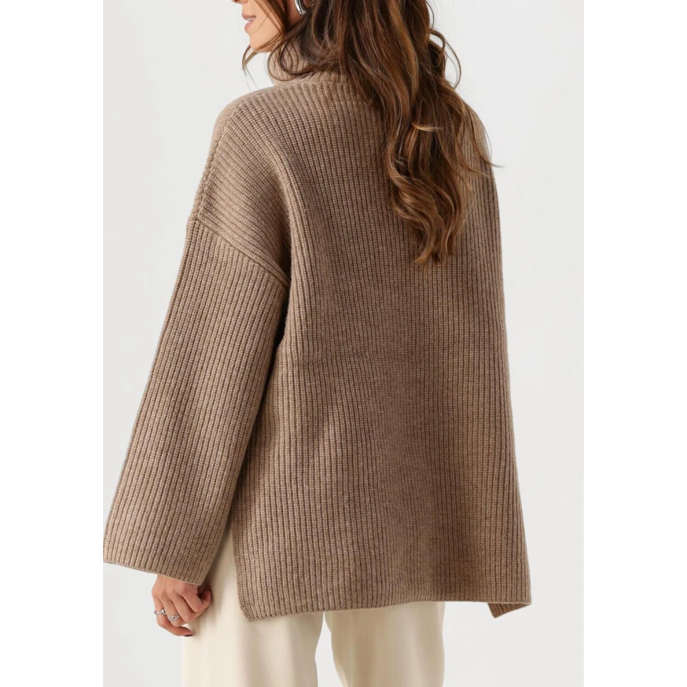 Selected Femme Elegante Gebreide Coltrui Beige Dames