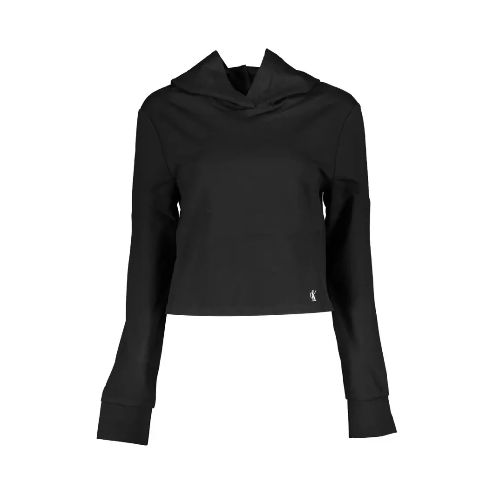 Calvin Klein Zwarte hoodie met logodetail Black Dames