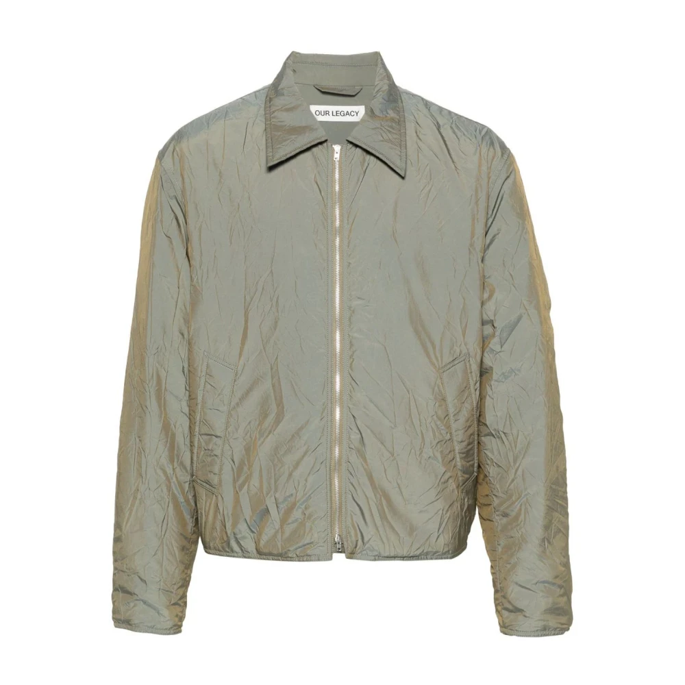 Our Legacy Glanzende olijf heren buitenkleding Green Heren