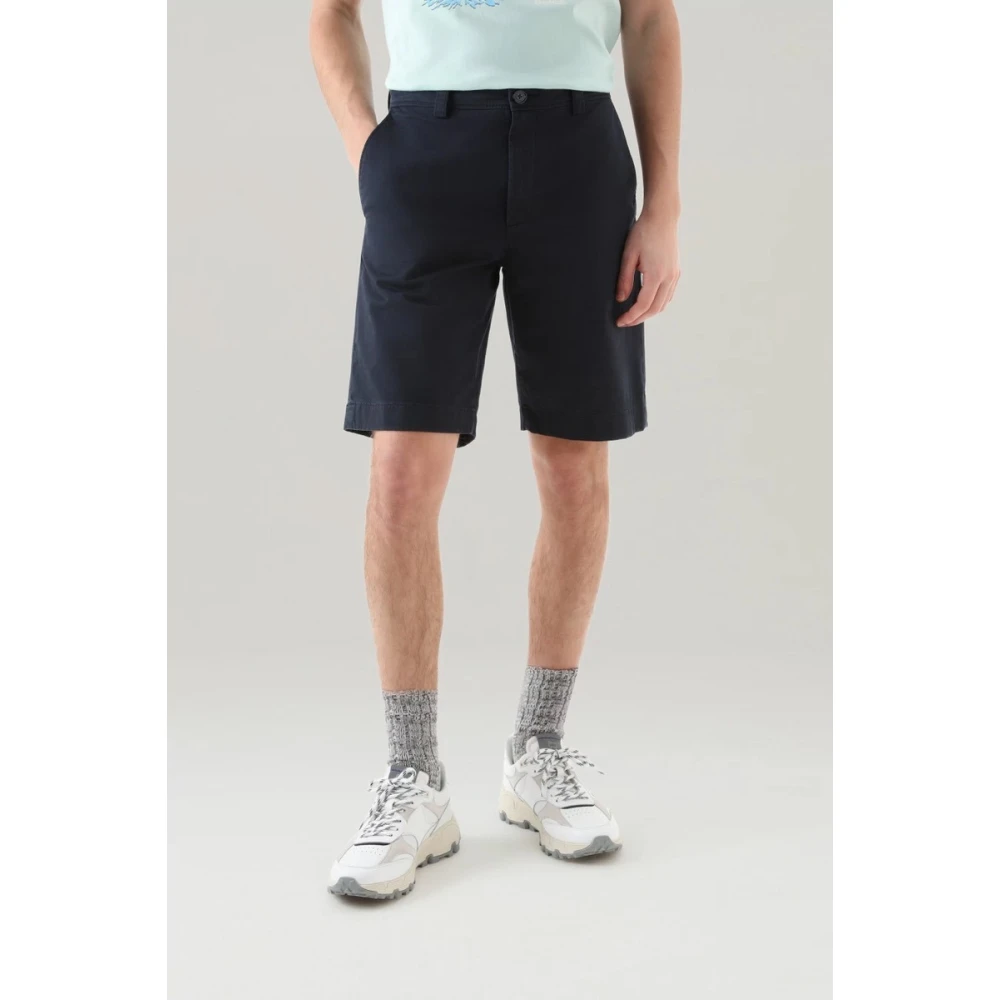 Woolrich Klassieke Chino Shorts Blue Heren