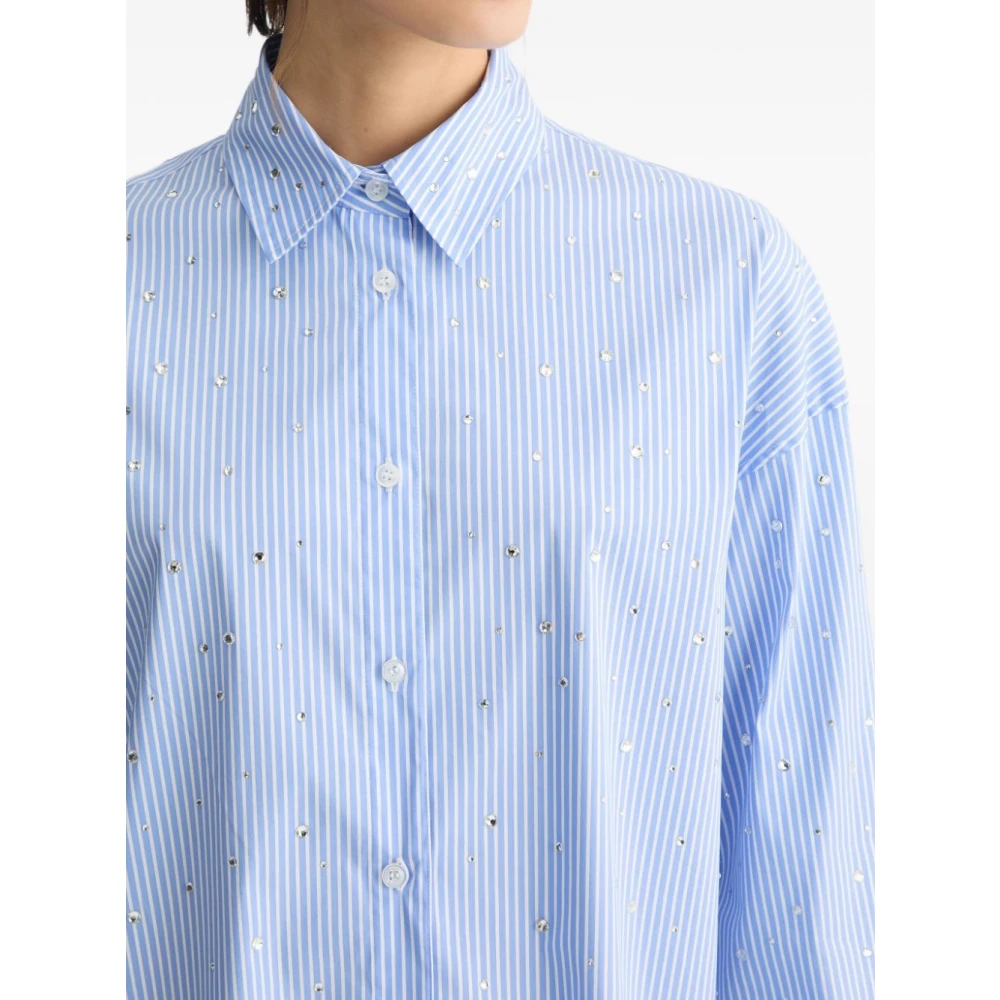 Liu Jo Lichtblauwe Shirt met Strass Steentjes Blue Dames