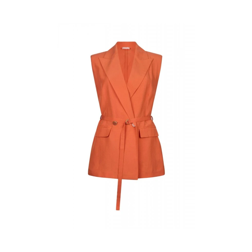 Liu Jo Mujer Naranja - Chaleco De Mezcla De Lino - Jackets - M