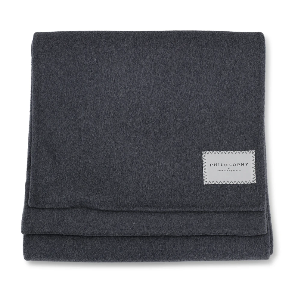 Philosophy di Lorenzo Serafini Gebreide Wol Omslag Sjaal Grijs Gray Dames