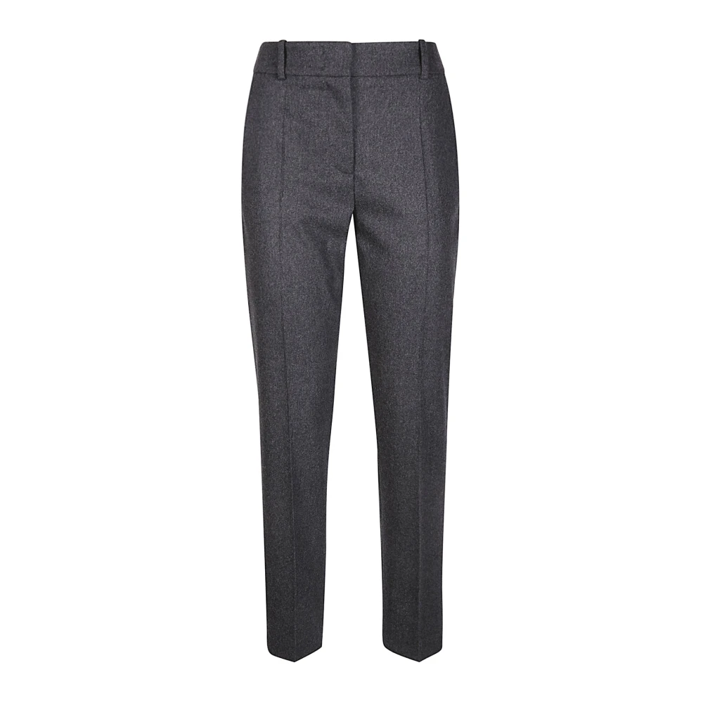 Eleventy Slimme Kasjmier Wollen Broek Rechte Pijp Gray Dames