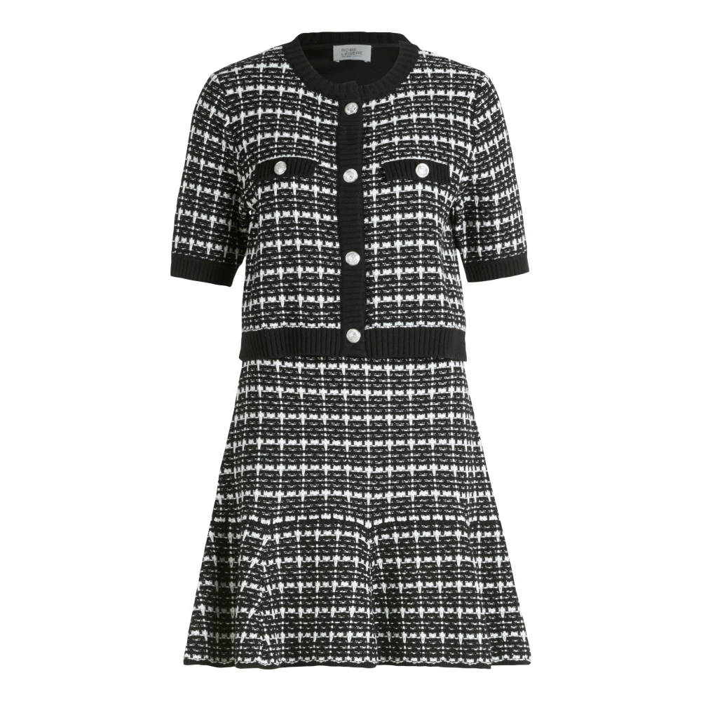 Vera Mont Gebreide jurk met ruche Black Dames