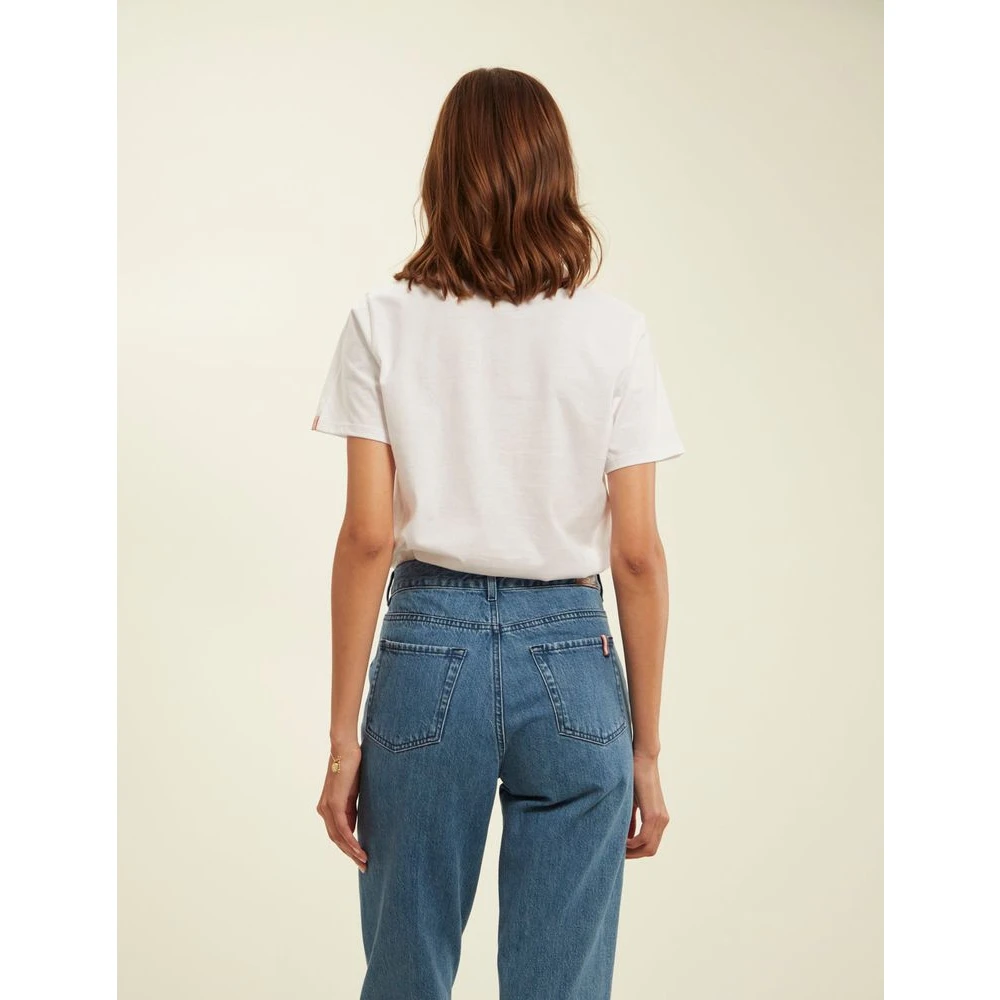 Ines De La Fressange Paris Oscar geel logo T-shirt White Dames