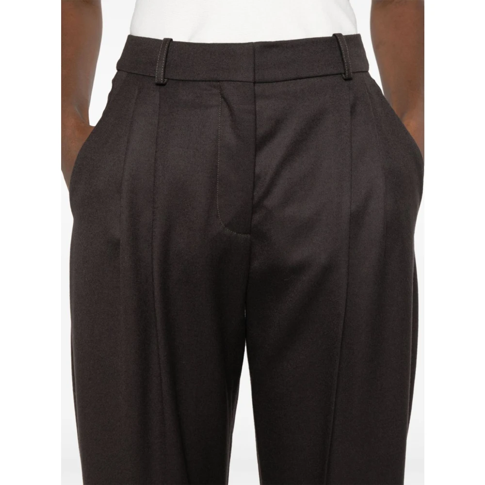 Stella Mccartney Iconische cropbroek van biologische wol Brown Dames