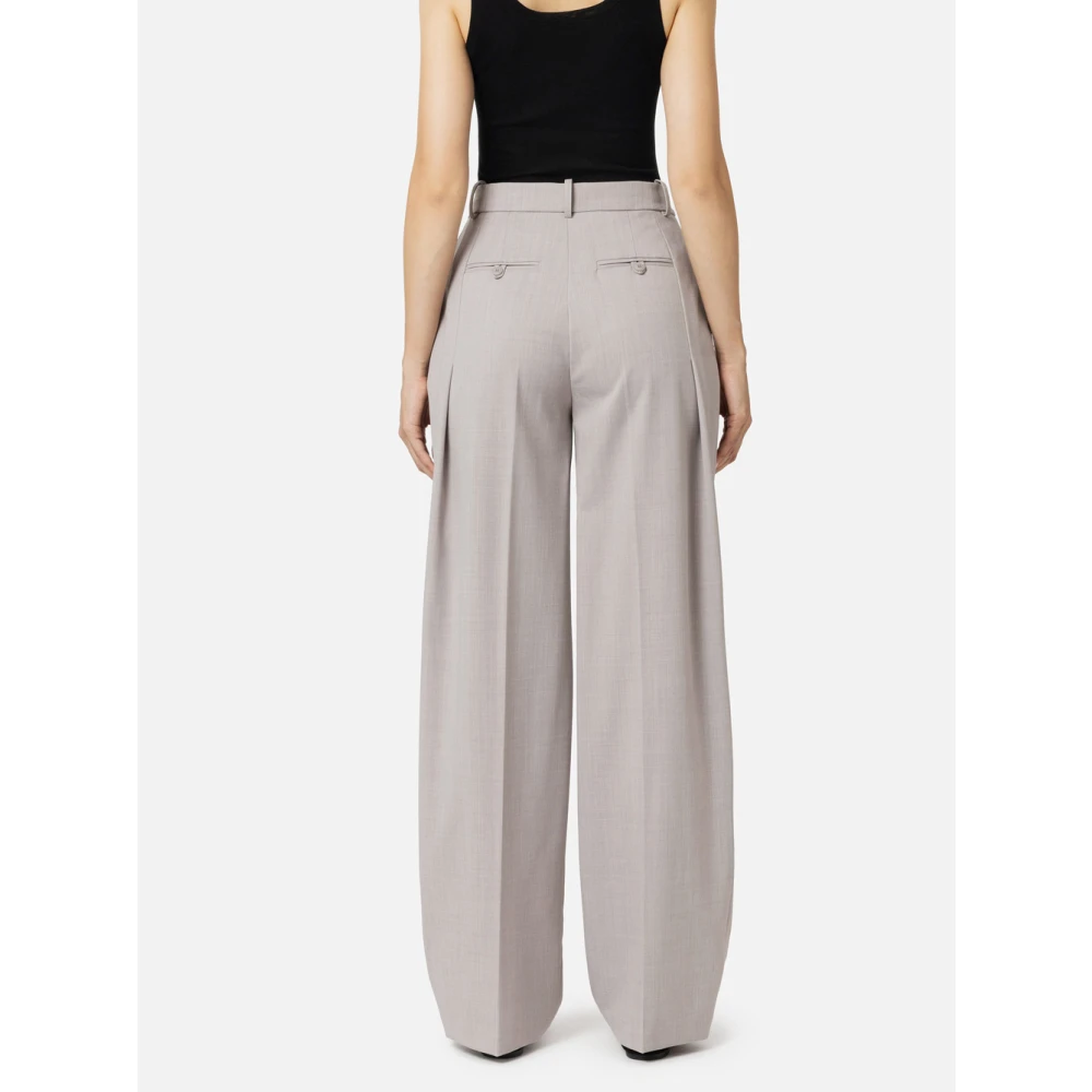 Elisabetta Franchi Grijze Palazzo Broek Elegant Veelzijdig Chic Gray Dames