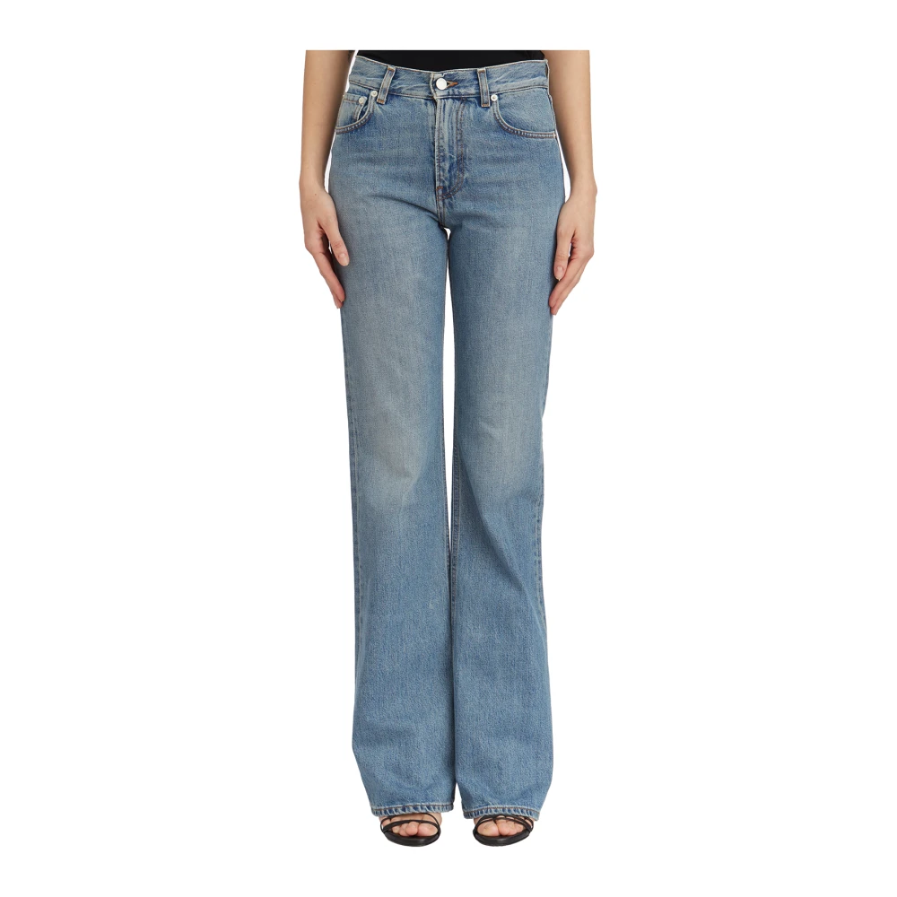 Haikure Mediterrane Blauwe Denim Flora Broek Blue Dames