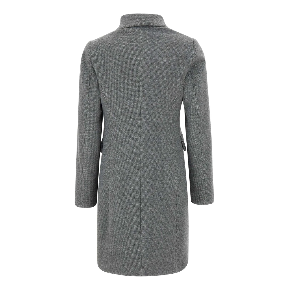 Kaos Grijze Damesjas met Piekrevers Gray Dames