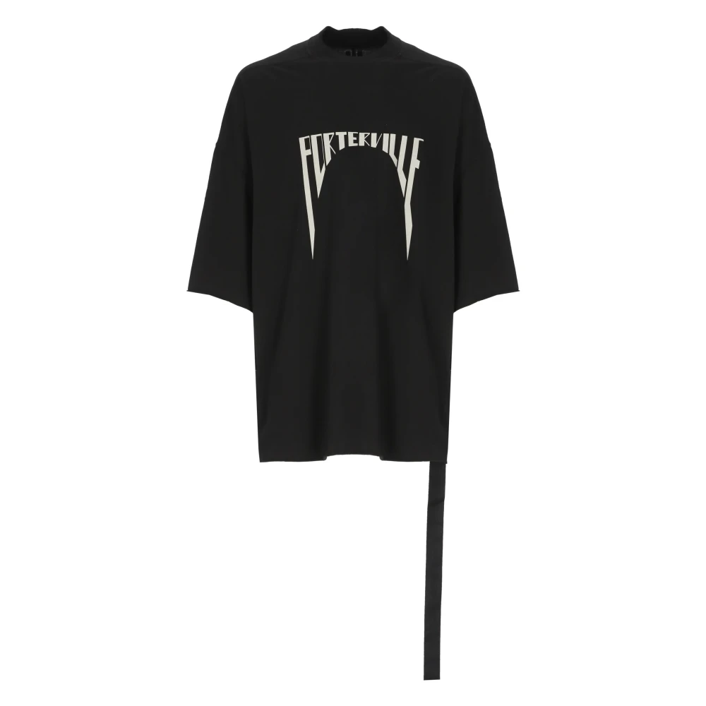 Rick Owens Zwart katoenen T-shirt met print Black Heren