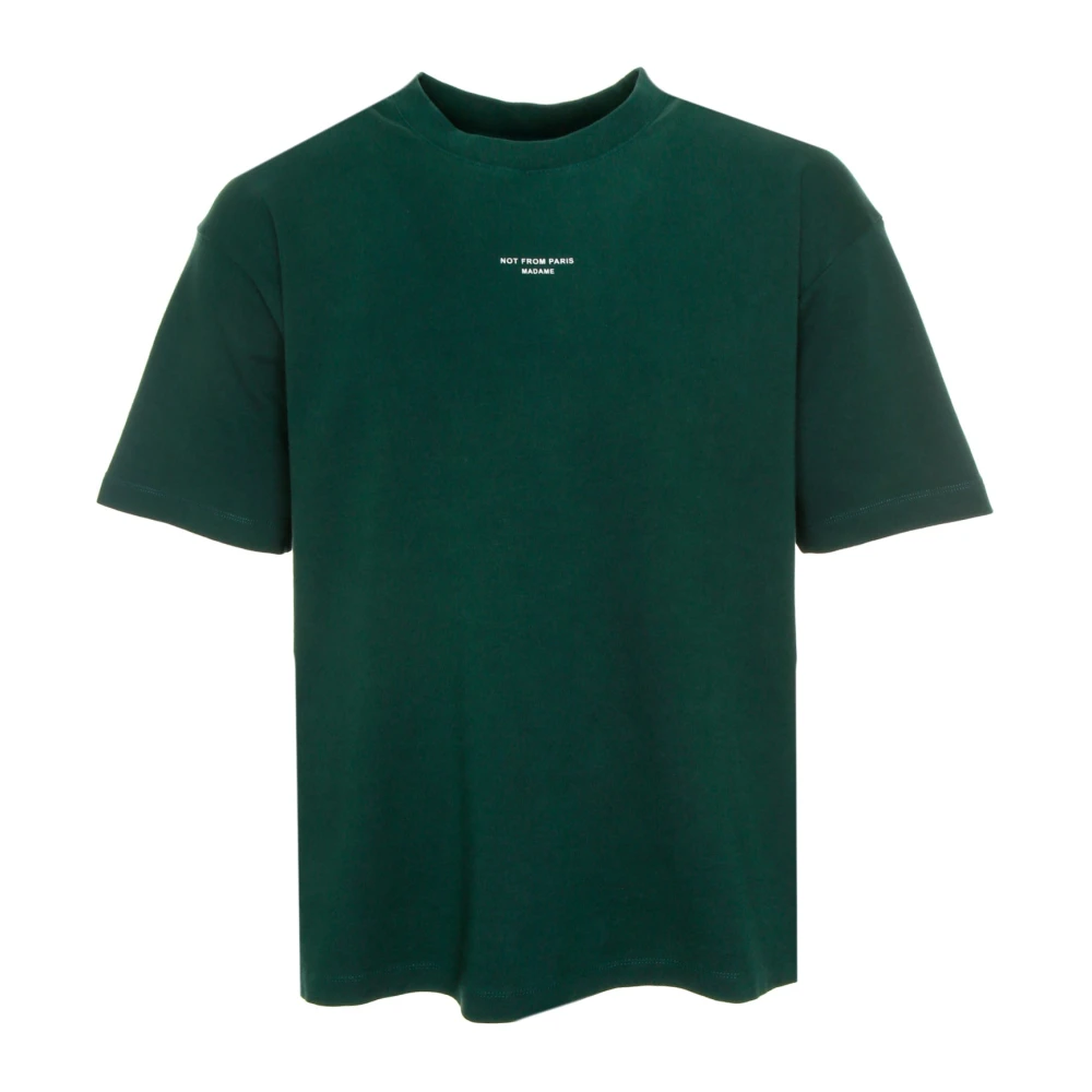 Drole de Monsieur Klassieke Slogan T-Shirt Green Heren