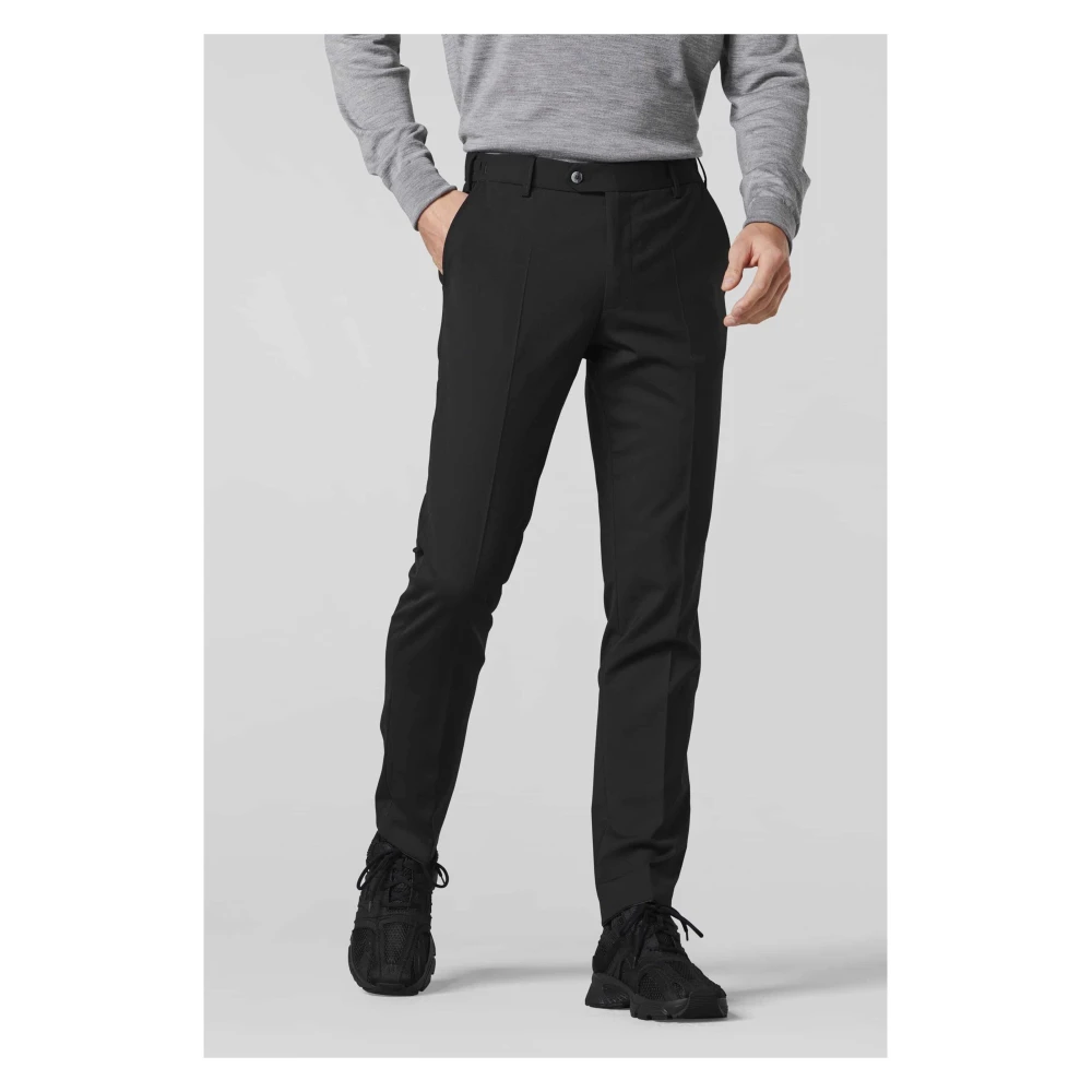 Meyer Stretch Wol Oslo Broek Black Heren