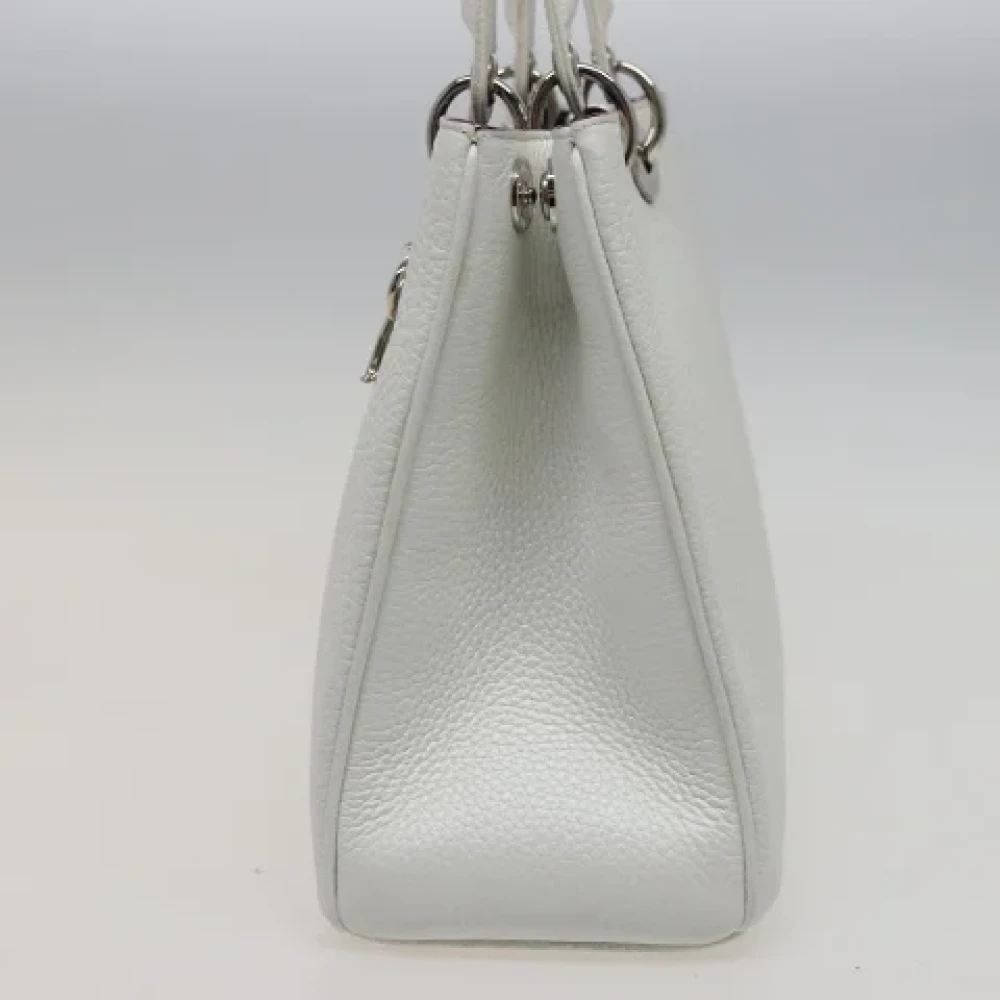 Dior Vintage Pre-owned Leather handbags White Dames