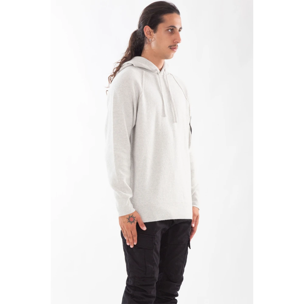 C.P. Company Wafel Hooded Gebreid in Lamswol Gray Heren