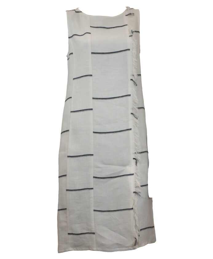 robe-en-lin-blanc-a-rayures-bleues