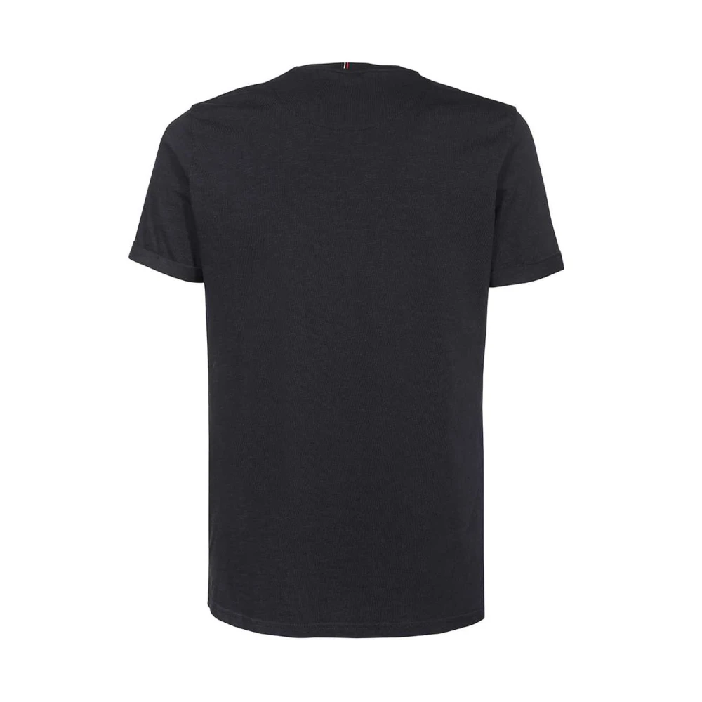 Les Deux Katoenen Ribgebreide Crew-neck T-shirt Blue Heren