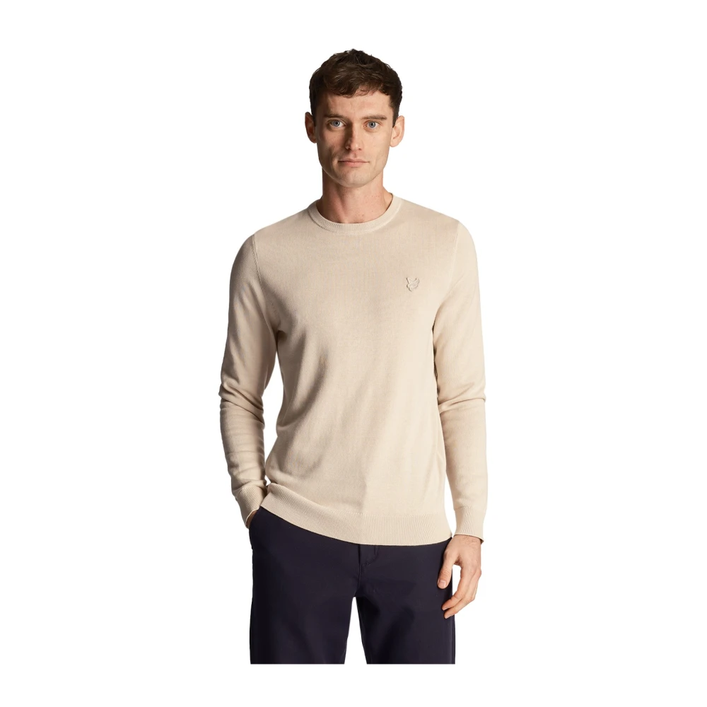 Lyle & Scott Adelaar Crew Neck Katoen Trui Beige Heren