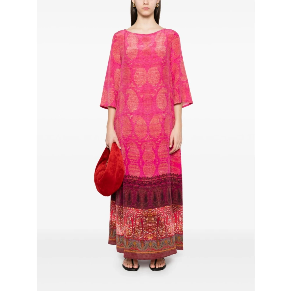 Pierre-Louis Mascia Fuchsia Grafische Print Boothals Jurk Pink Dames