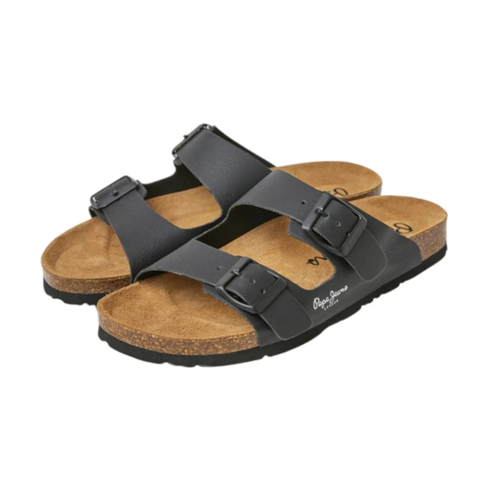 Pepe Jeans Women's Black Minimalist Sandals - Sliders - 7 Uk - Shoes
