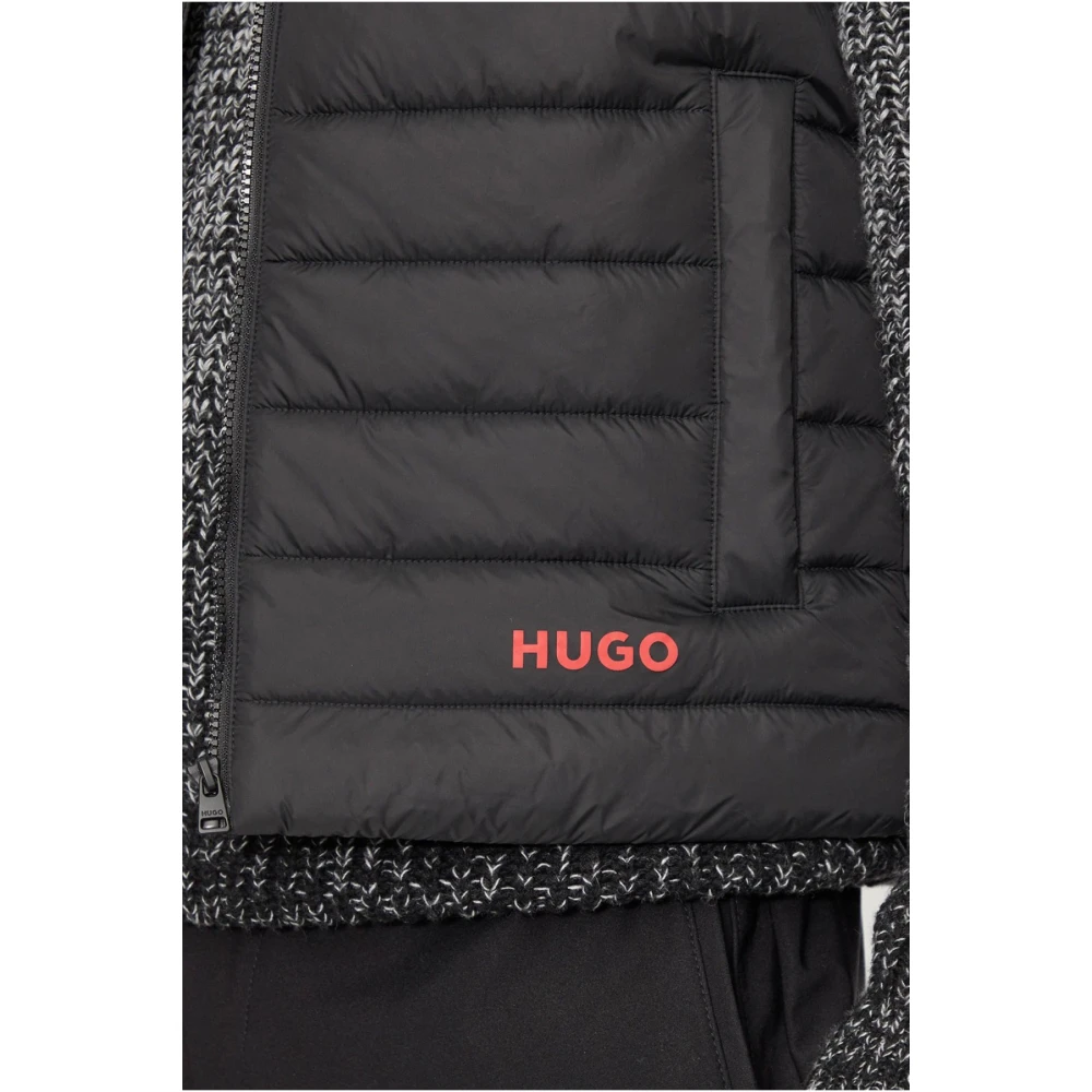 Hugo Boss Blauwe mouwloze gewatteerde jas Black Heren