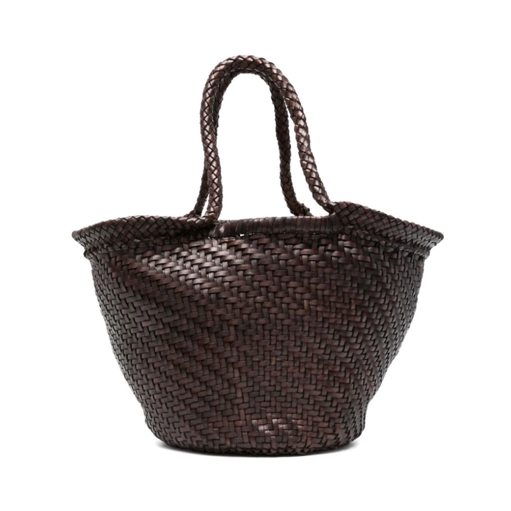 Dragon Diffusion Bruin Leren Mand Weefsel Tote Tas Brown Dames
